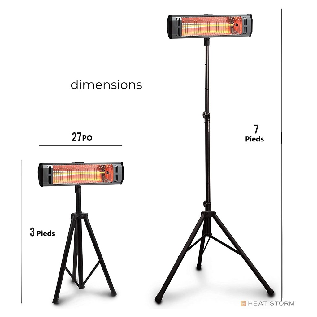 Electric patio heater on stand