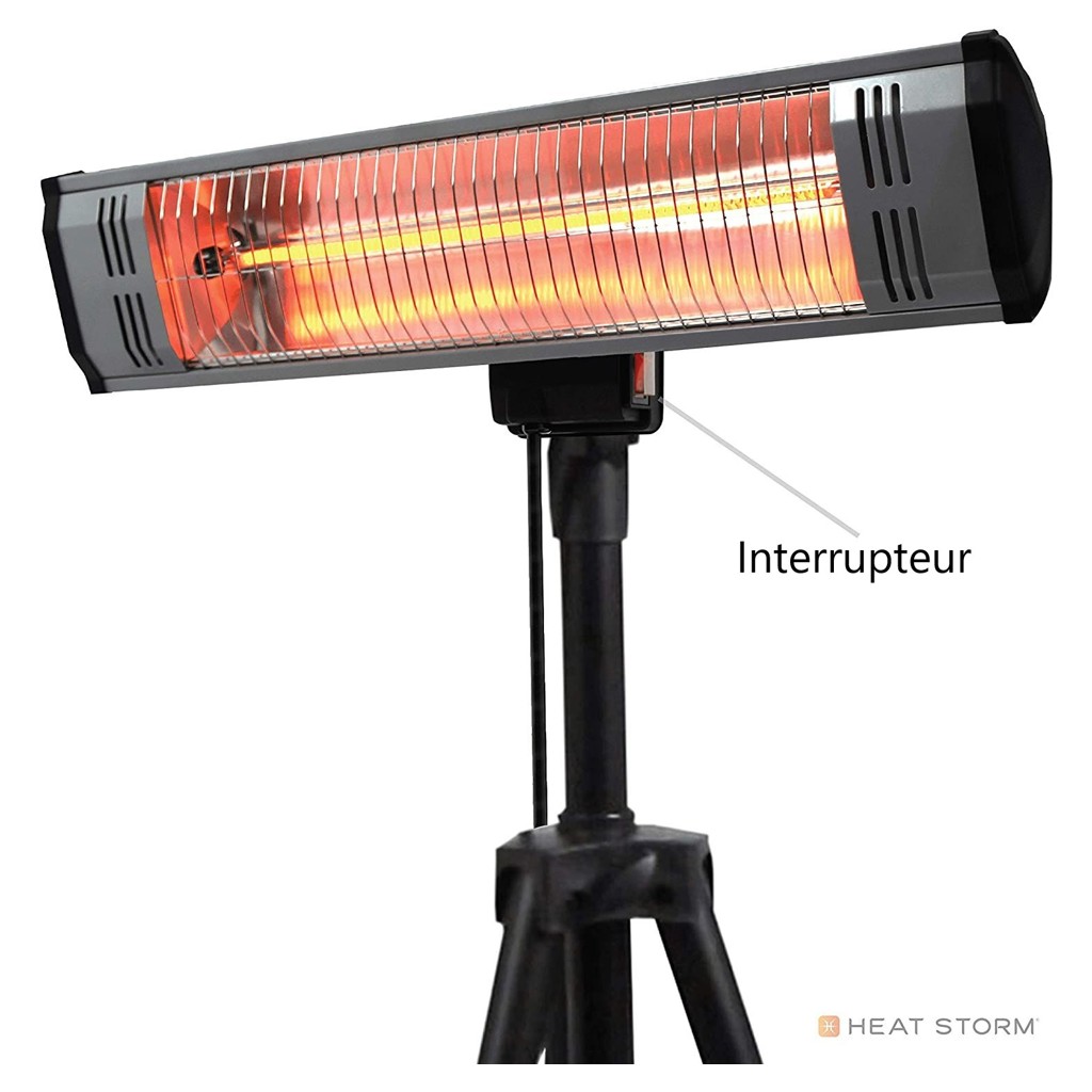 Electric patio heater on stand