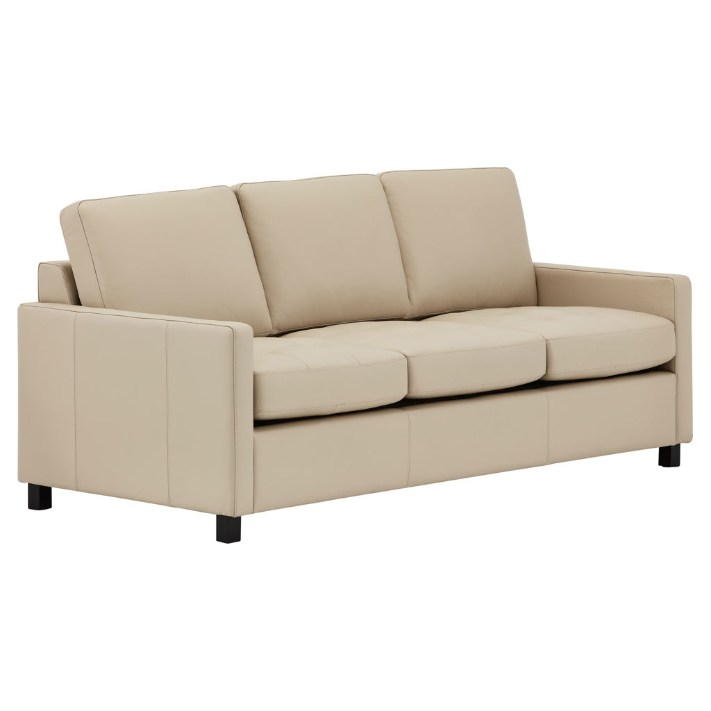 Sofa-lit en cuir matelas grand 2 places