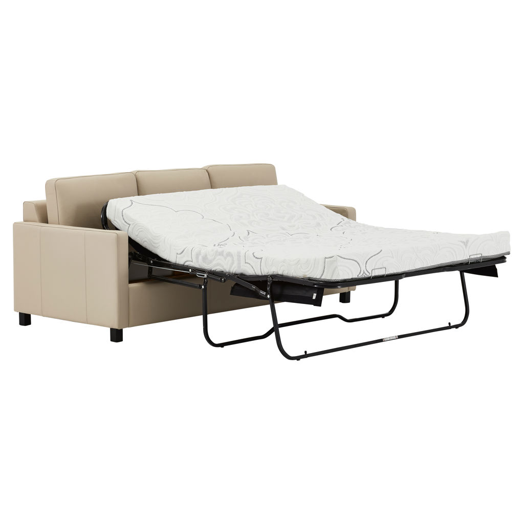 Sofa-lit en cuir matelas grand 2 places