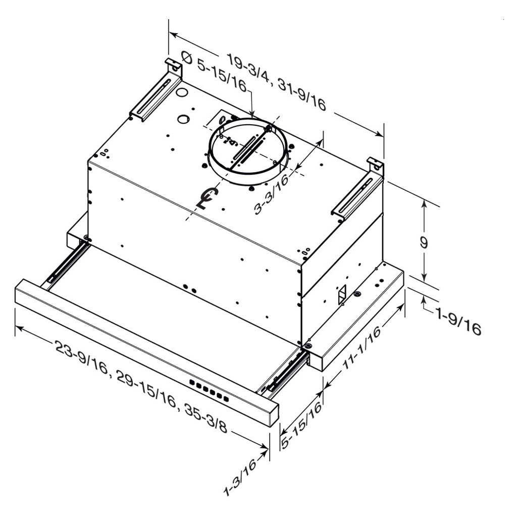 Hotte rétractable 30 po