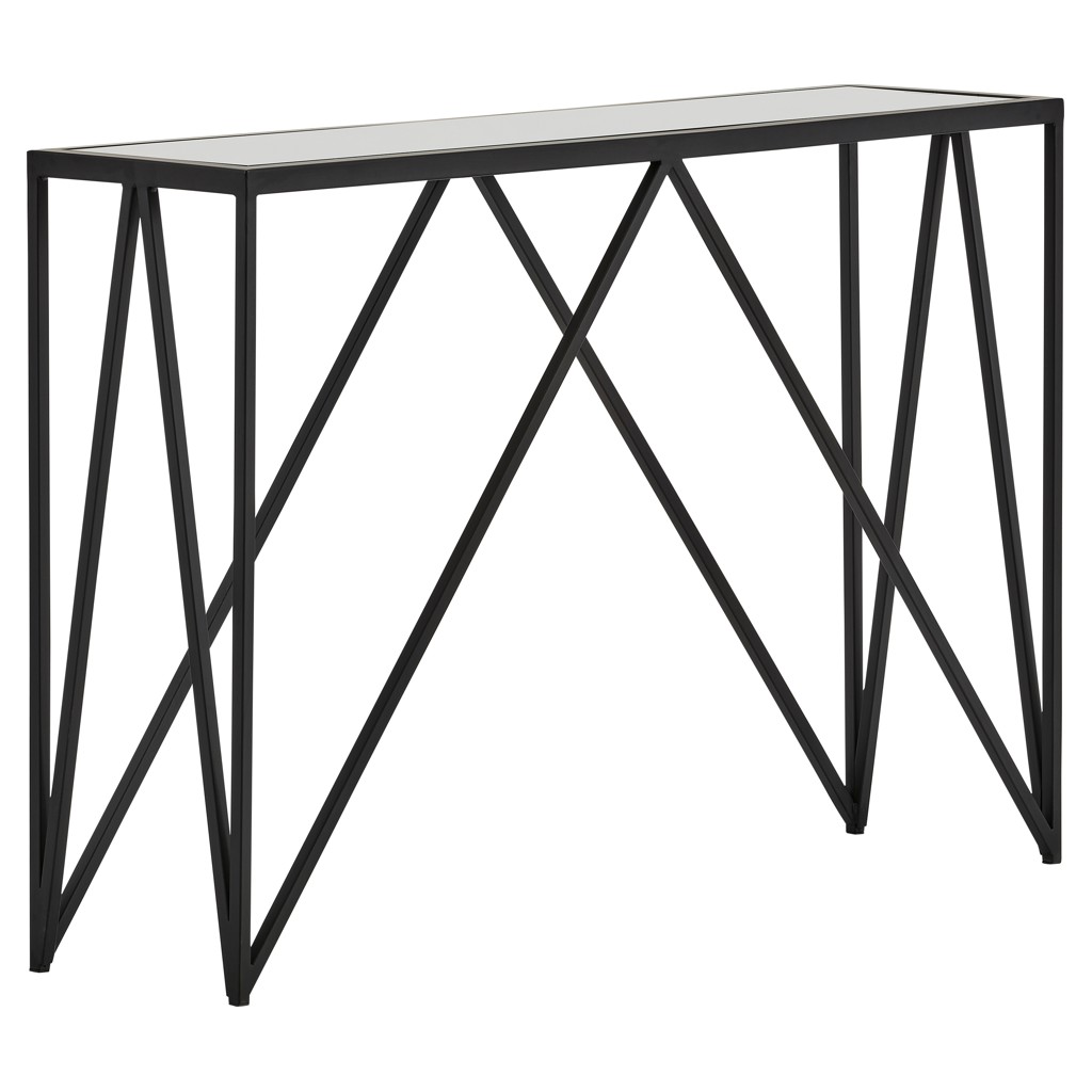 Table console avec dessus en verre