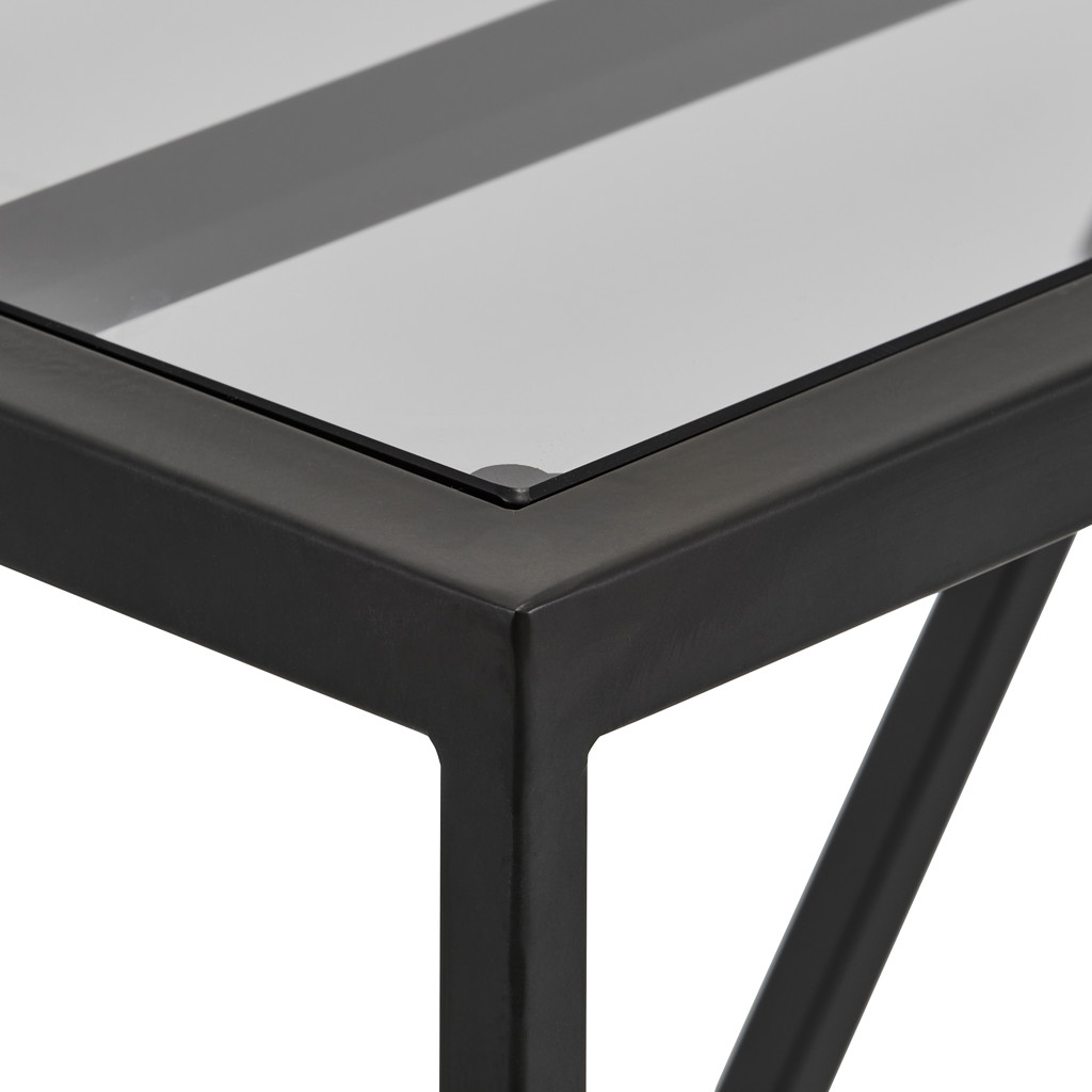 Table console avec dessus en verre