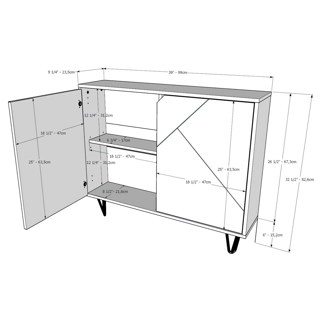 Console de rangement portes - Slim