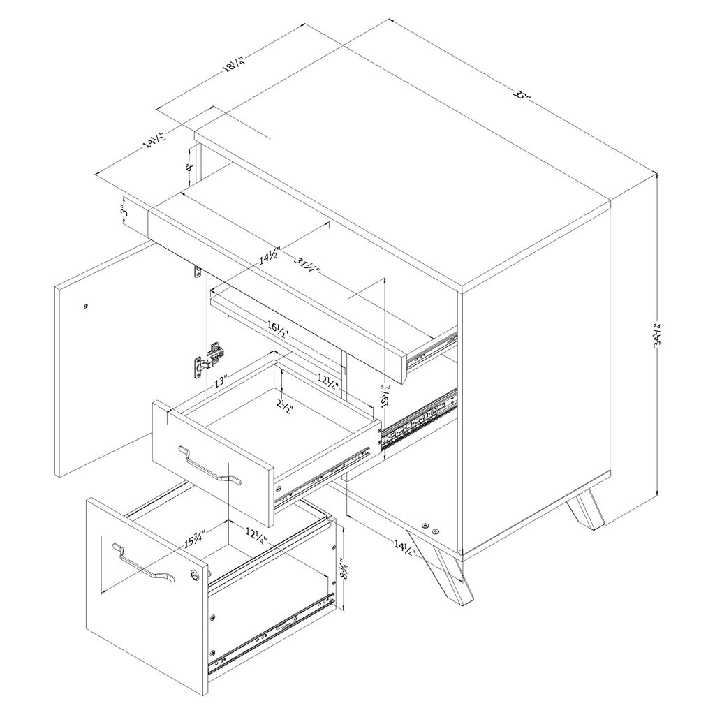 Bureau secrétaire multifonctions