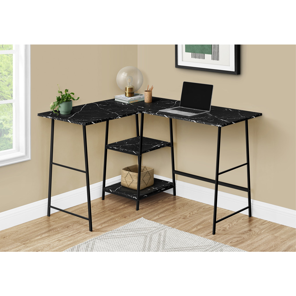 L-Shaped Desk - Black