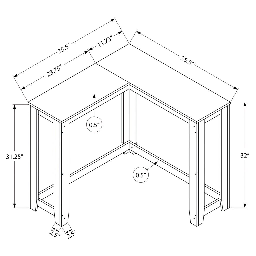 Table console en coin