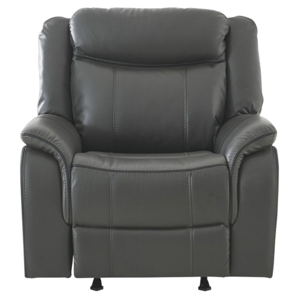 Leather and Faux Leather Rocker Recliner Mazin 99926GRY-1RR | Tanguay