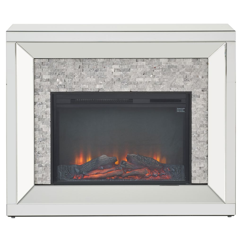 Mirrored Electric Fireplace