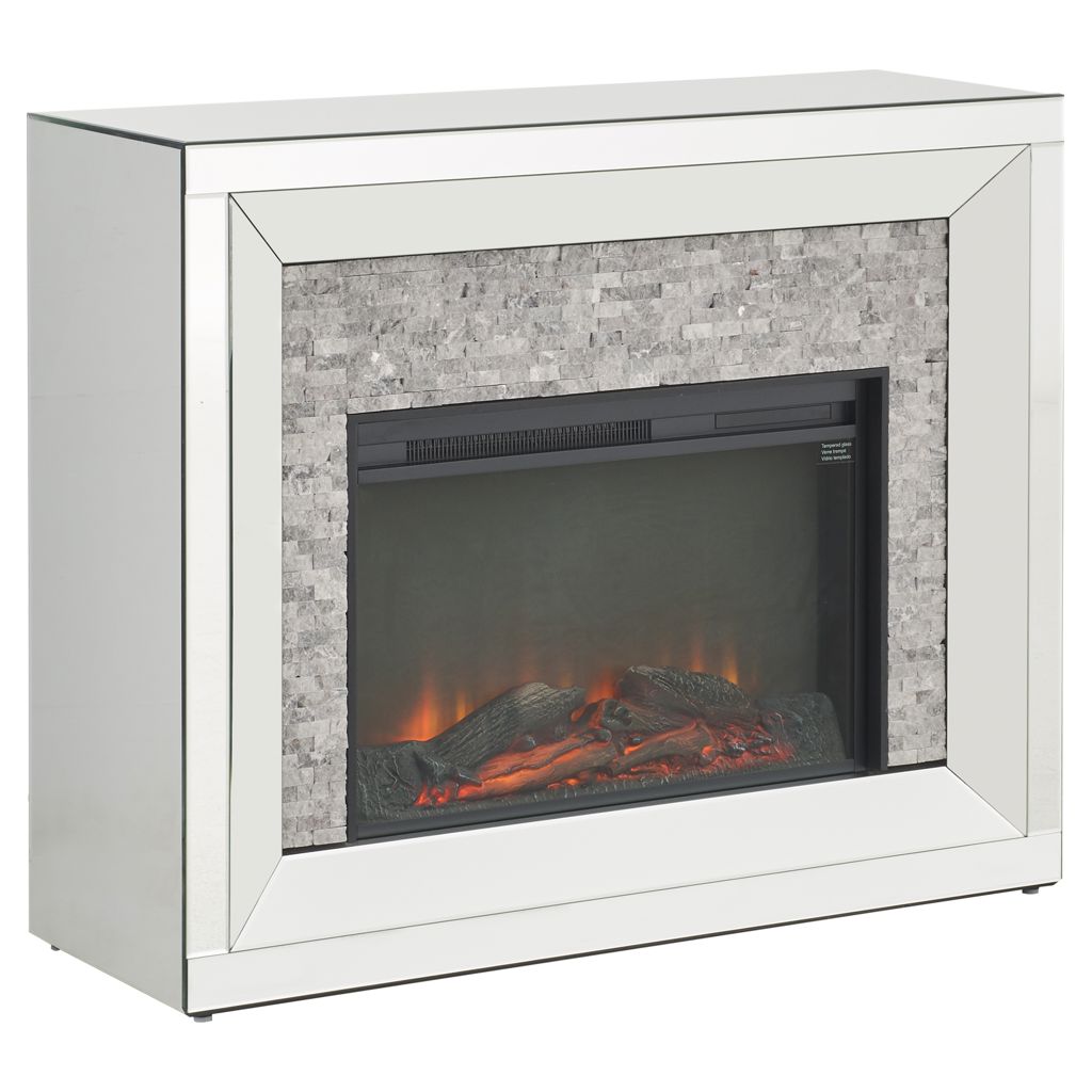 Mirrored Electric Fireplace