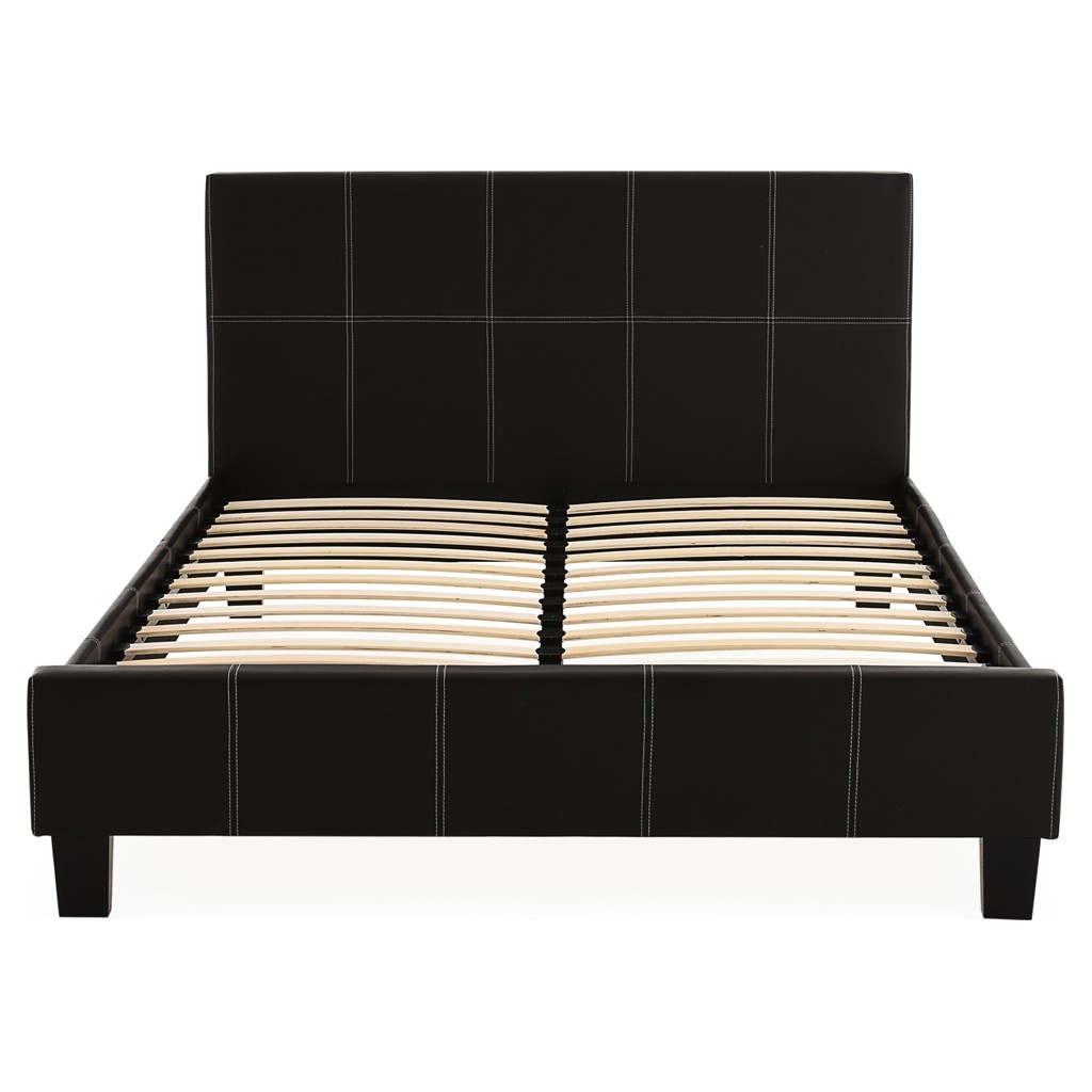 Brown Upholstered Bed (Queen)