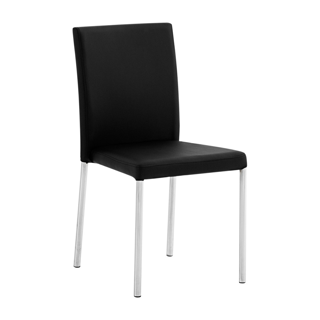 Black Laminated Leather Dining  Chair