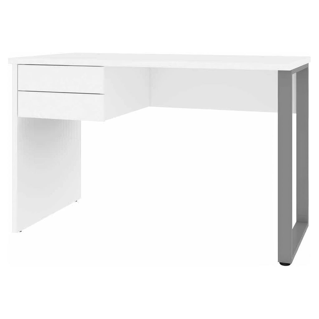 Petite table de bureau 48L avec patte de métal en U - Solay blanc