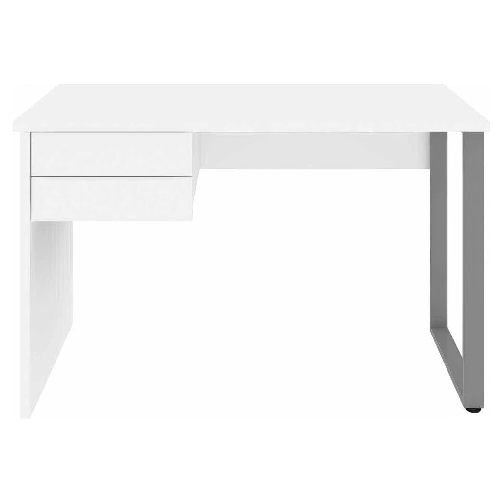 Petite table de bureau 48L avec patte de métal en U - Solay blanc