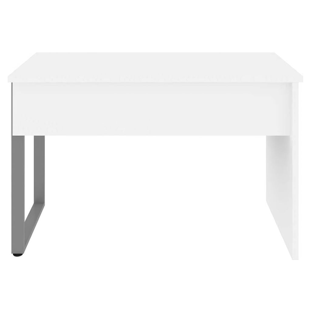 Petite table de bureau 48L avec patte de métal en U - Solay blanc