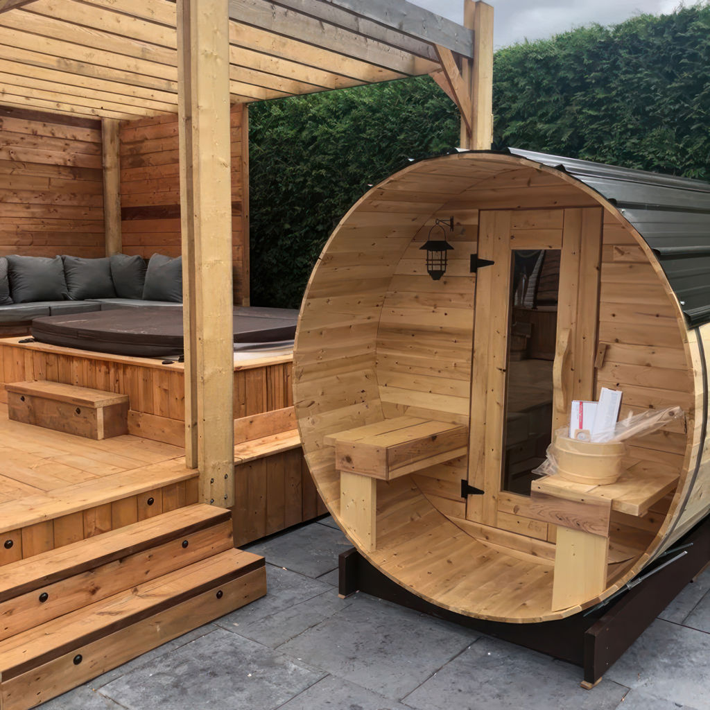 Sauna en cèdre 8 pi avec porche et four électrique