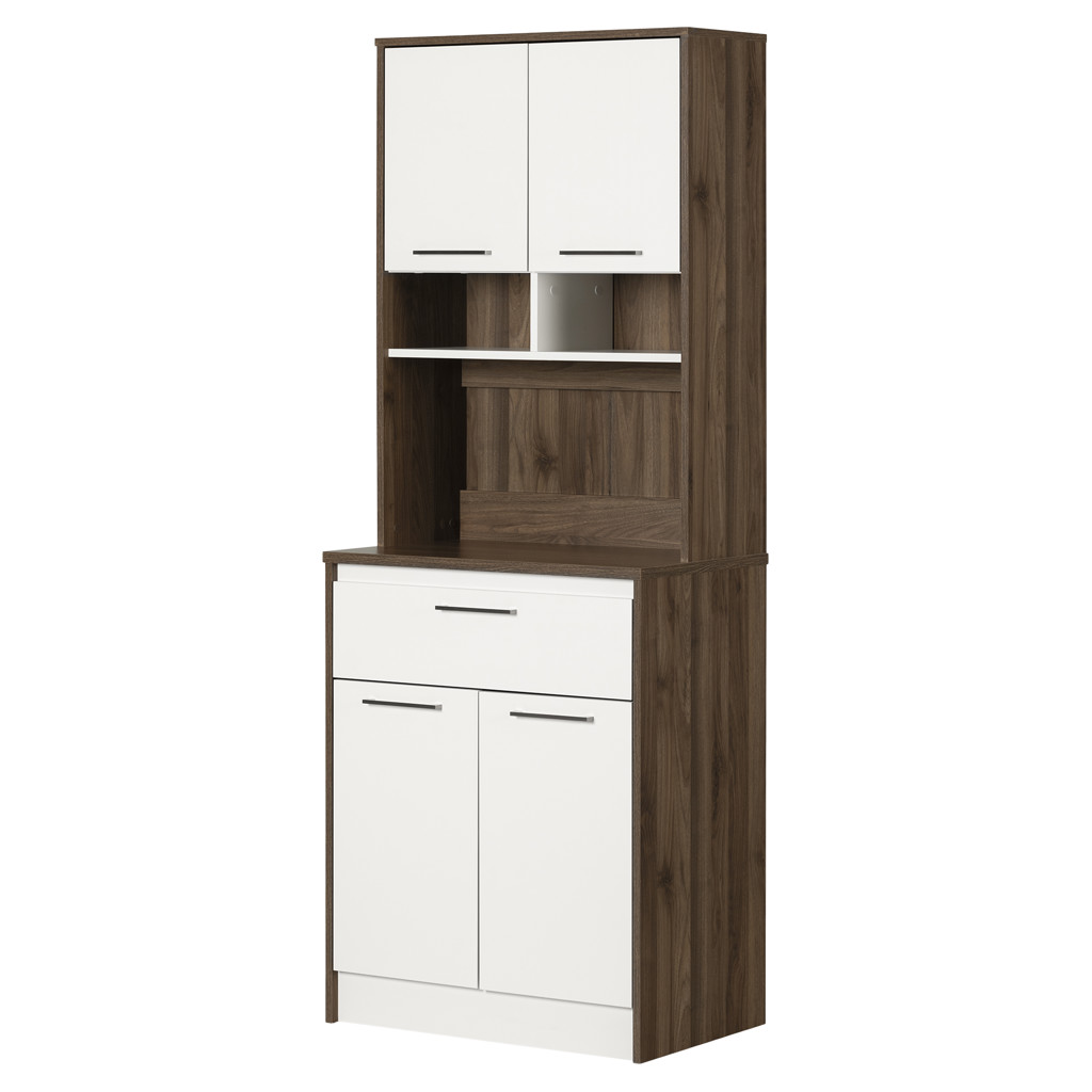 Myro Pantry Cabinet with Microwave Hutch