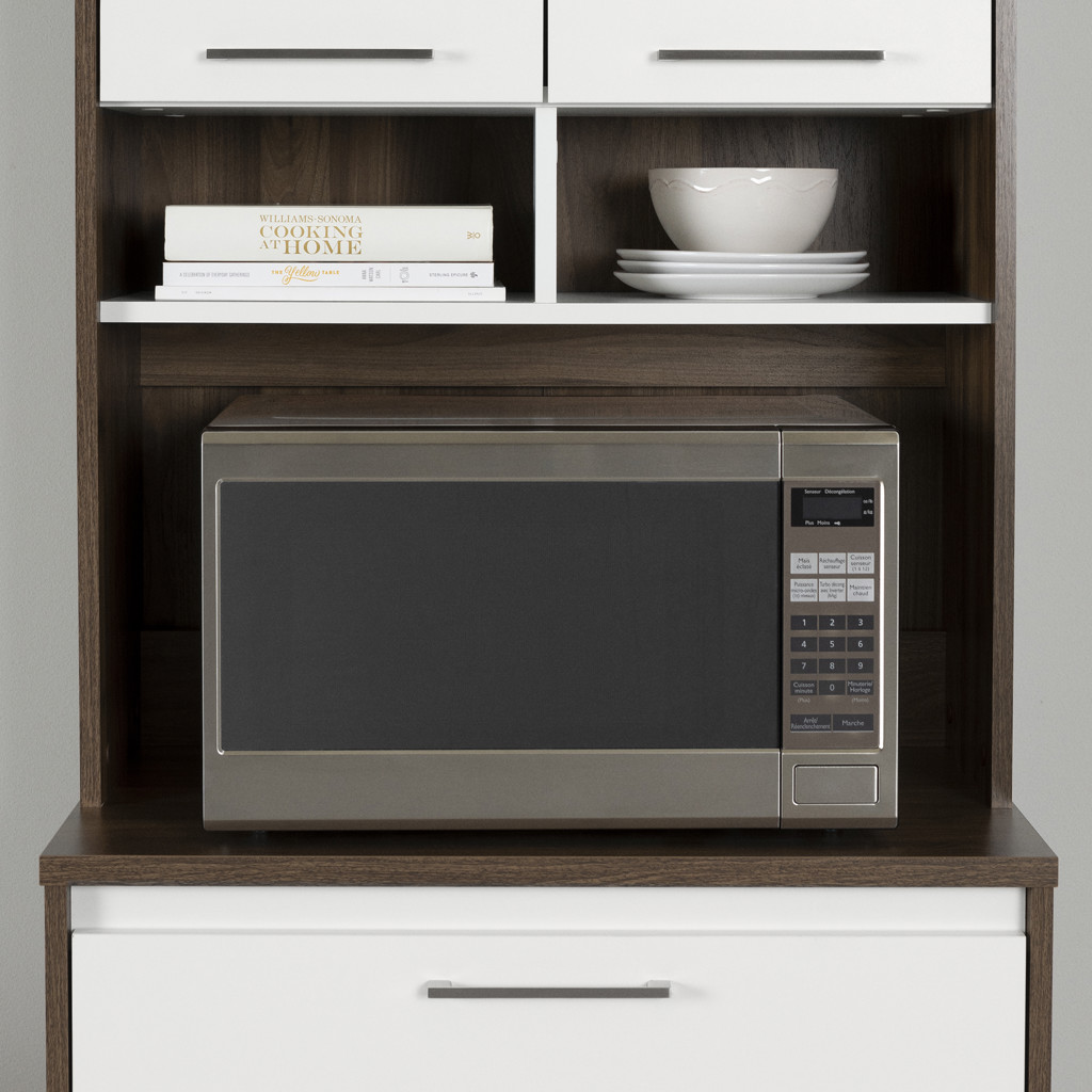 Myro Pantry Cabinet with Microwave Hutch