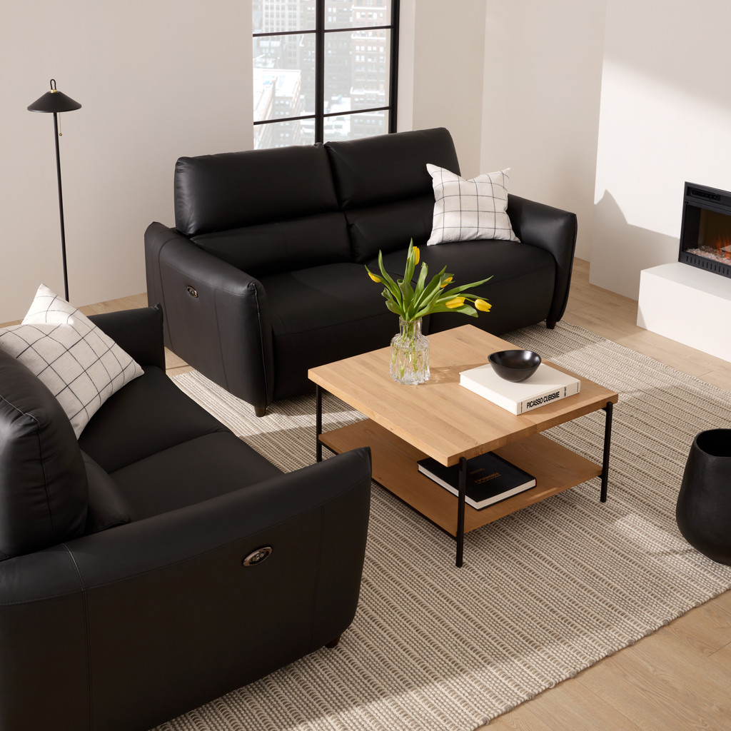 Power Recline Leather Condo Sofa