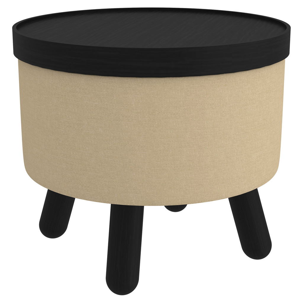 Pouf de rangement avec plateau amovible