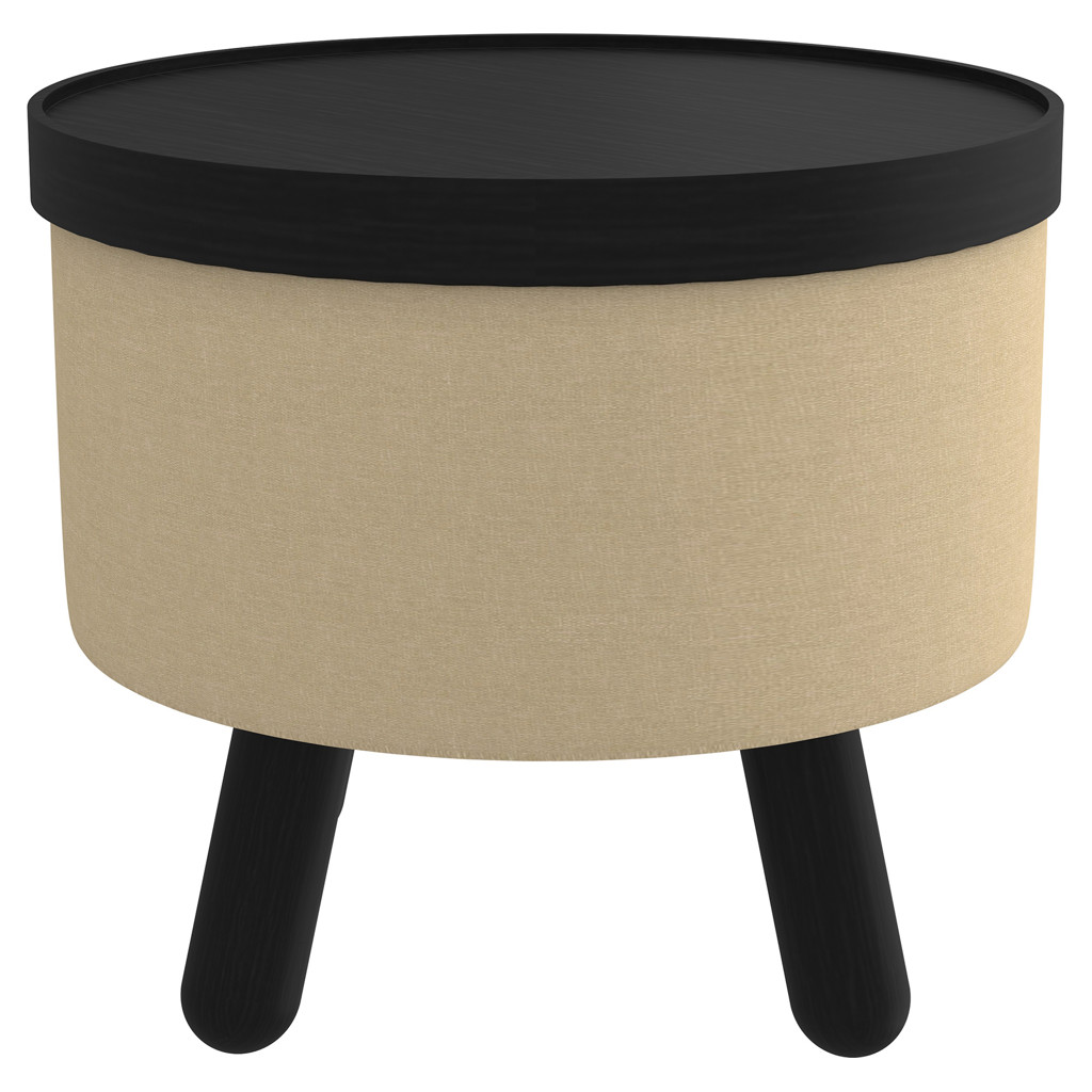 Pouf de rangement avec plateau amovible