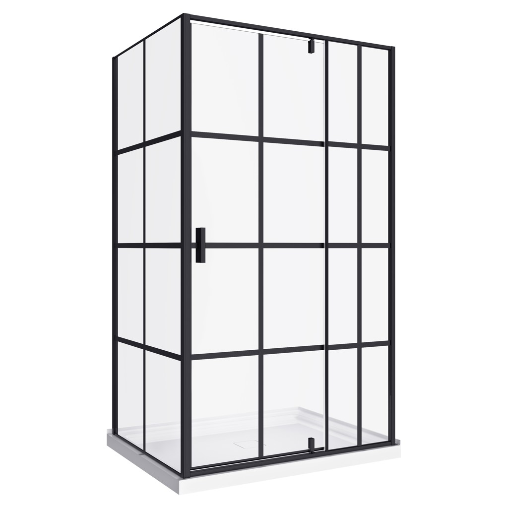 Levan 48-RP Shower Cabinet 36 x 48 Matt Black Finish with Acrylic Base