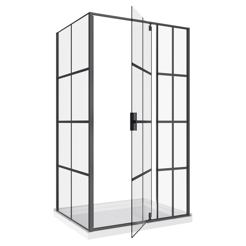 Levan 48-RP Shower Cabinet 36 x 48 Matt Black Finish with Acrylic Base