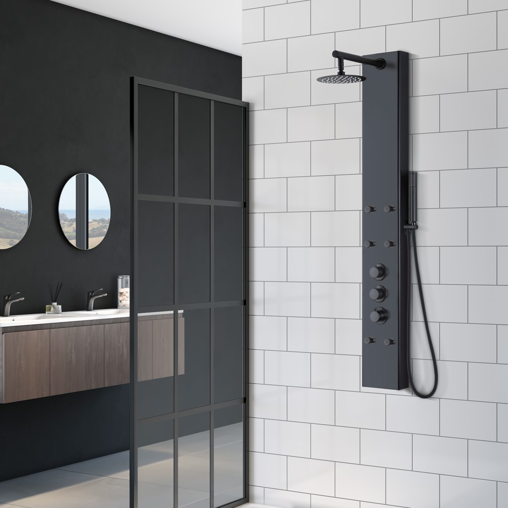 Pierce-14 Black Stainless Steel Shower Column