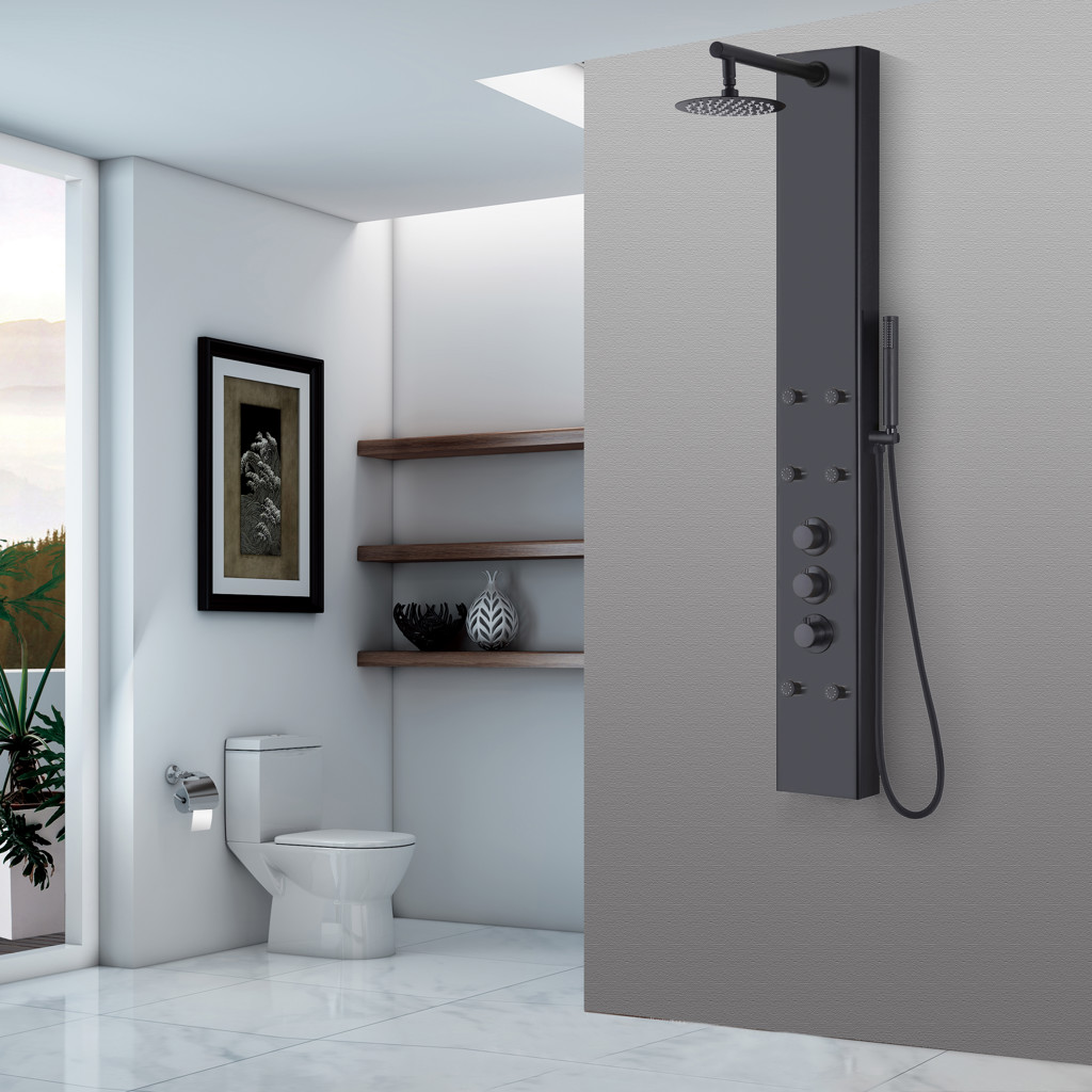 Pierce-14 Black Stainless Steel Shower Column