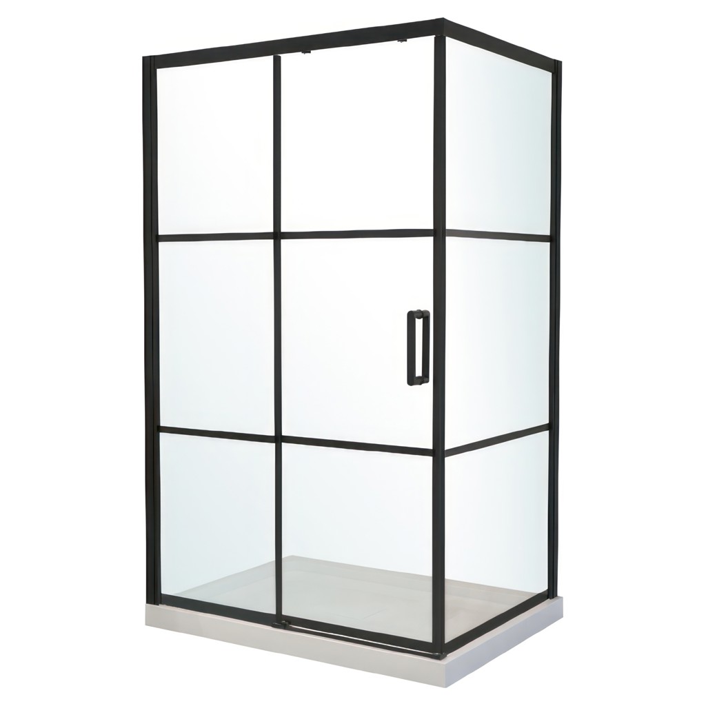 Torbay Shower Cabinet Matt Black Finish,  Acrylic Base 36