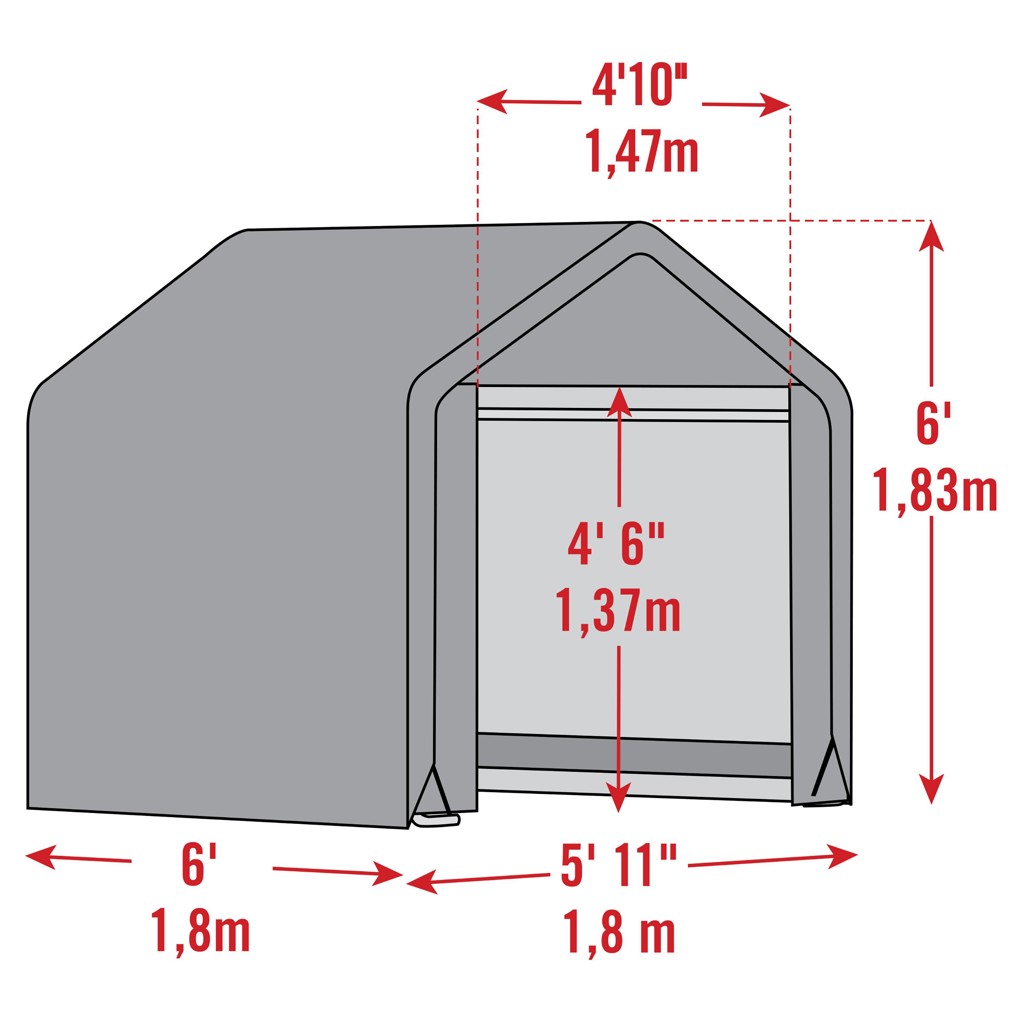 Abri utilitaire 6 x 6 pi