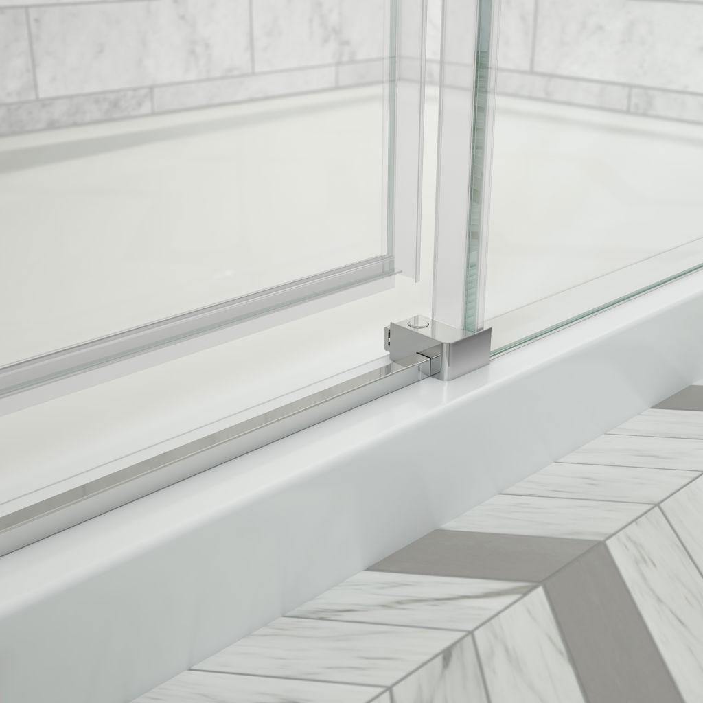 Utile Shower Set with Marble-Finish Panels and Rt Drain