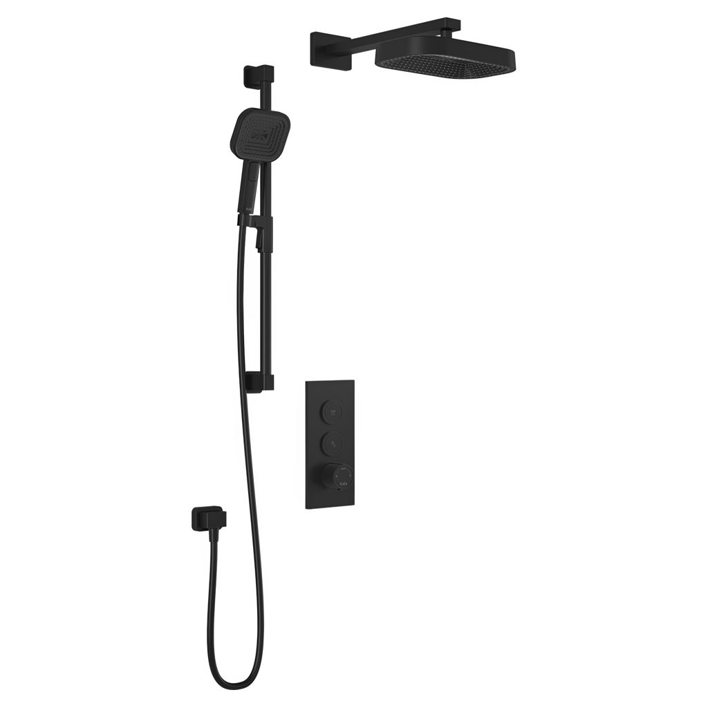 Kareo TB2 Premia Aquatonik Push-button Shower System with Wall Arm - Matte Black