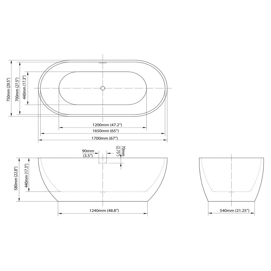 Bain autoportant noir - Stenda 67