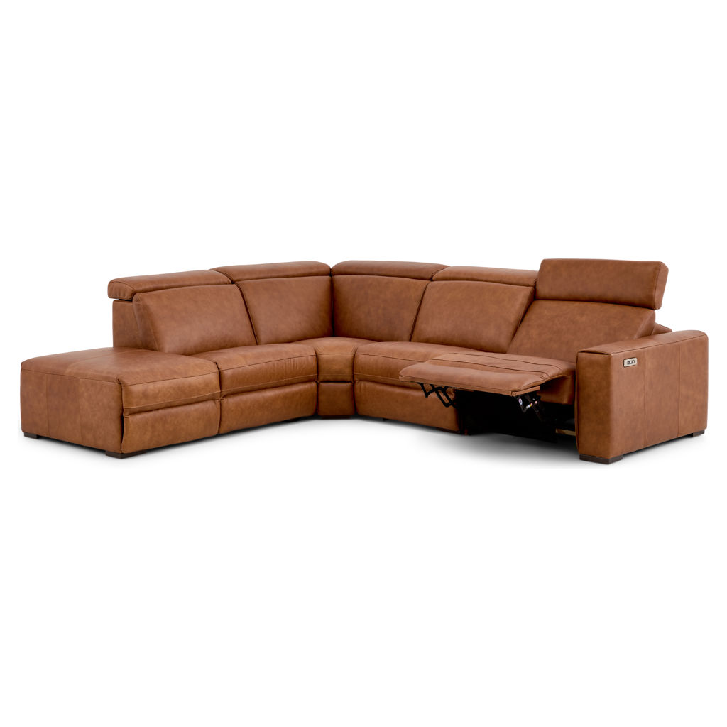 4-pc Power Recline Leather Sectional