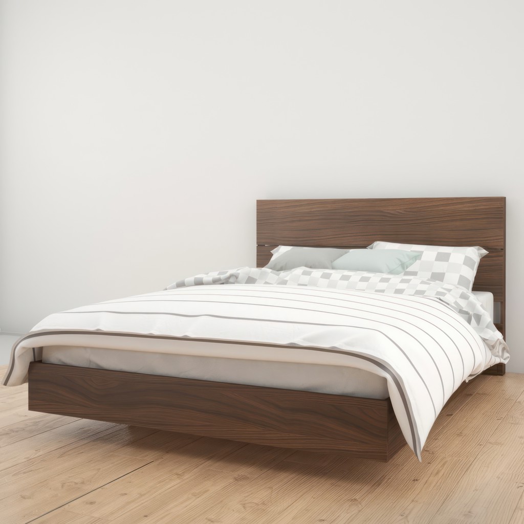 2-pc Platform Bed with Rustic Chic Headboard (Queen)