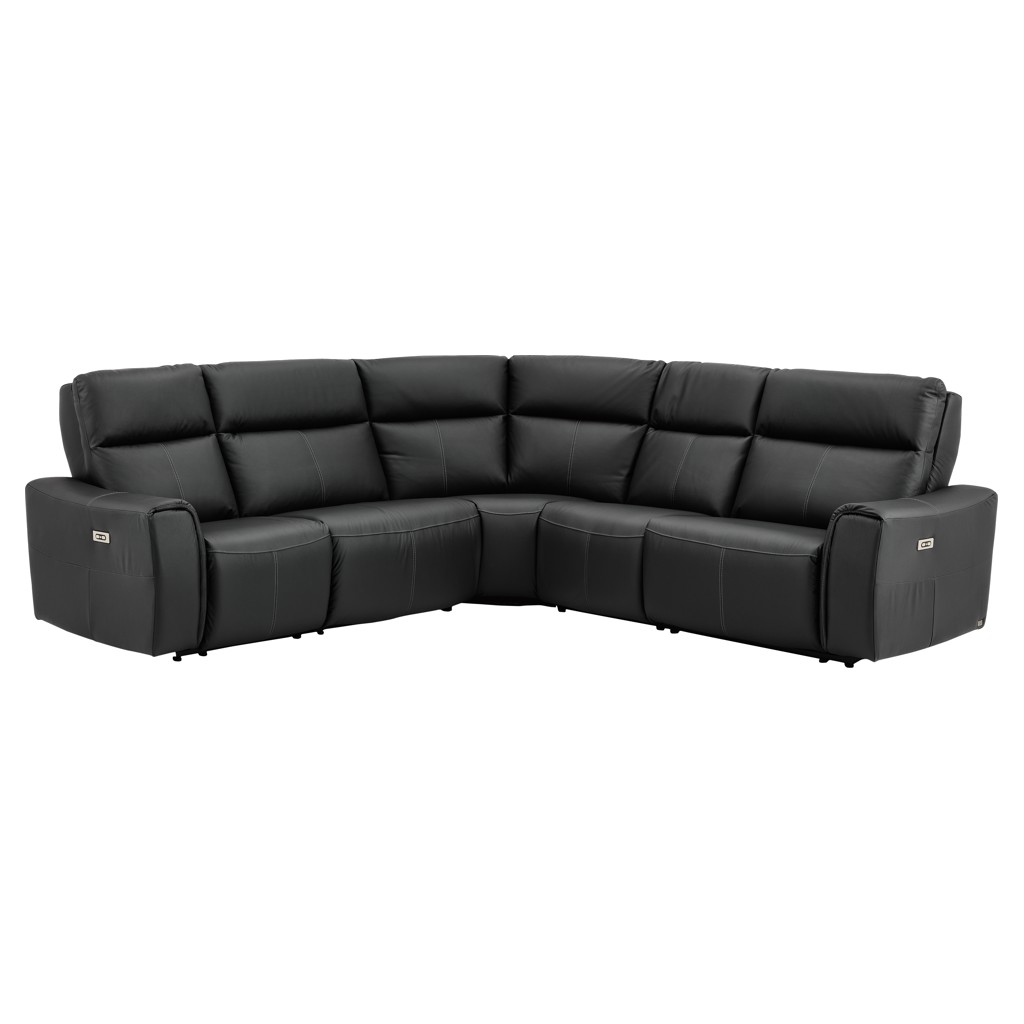 5-pc Power Recline Leather Sectional