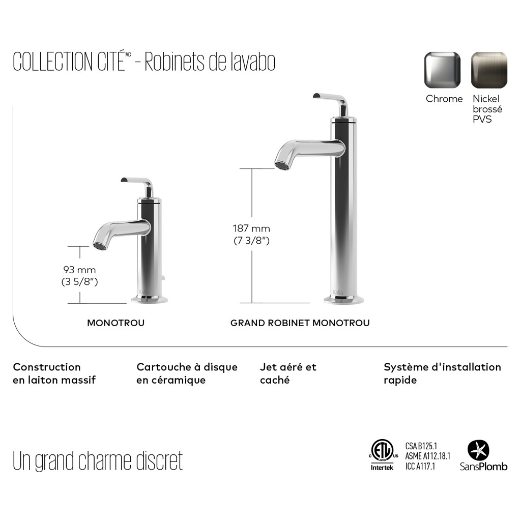 Cite: Set of washbasin and bathtub faucets - Chrome