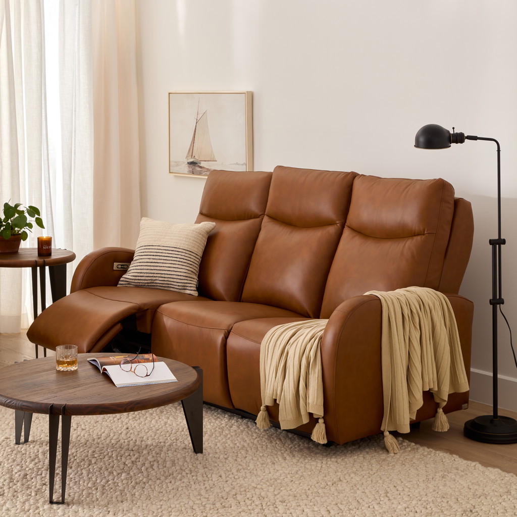 Leather Power Reclining  Living Room Set