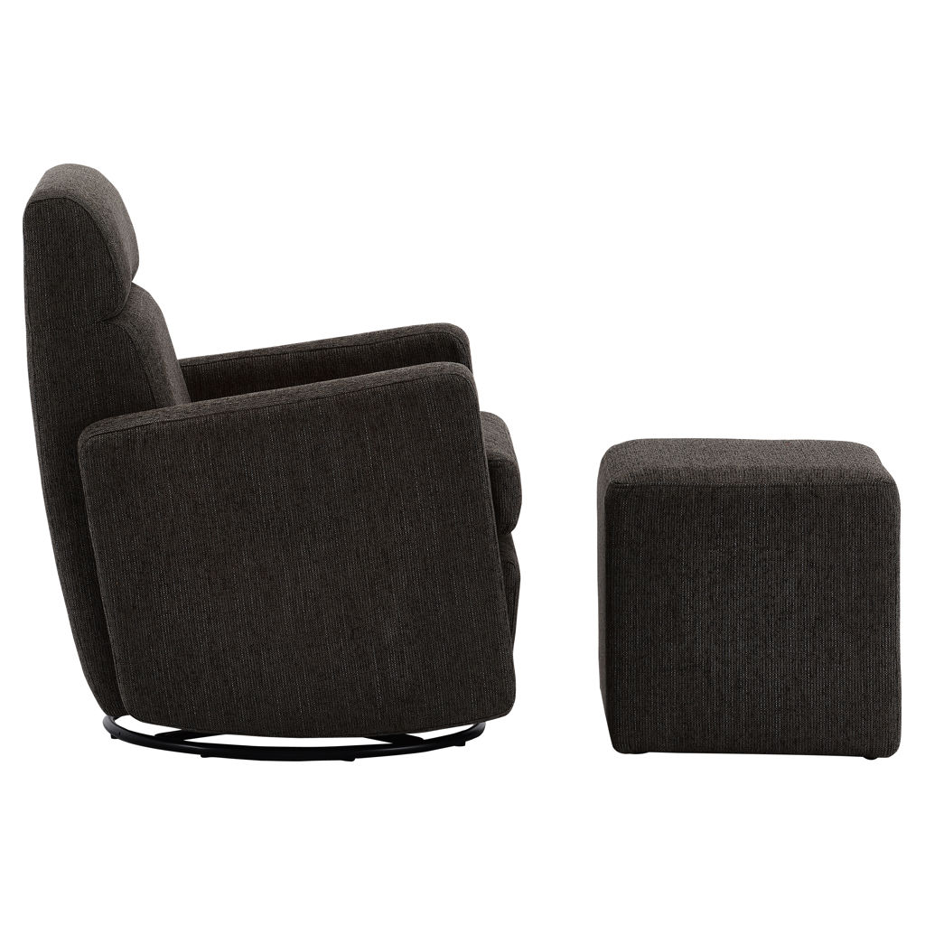 Fauteuil berçant et pivotant avec Pouf - Gabriella