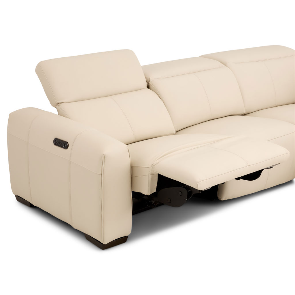 Power Recline Leather Sectional with Adjustable Headrests