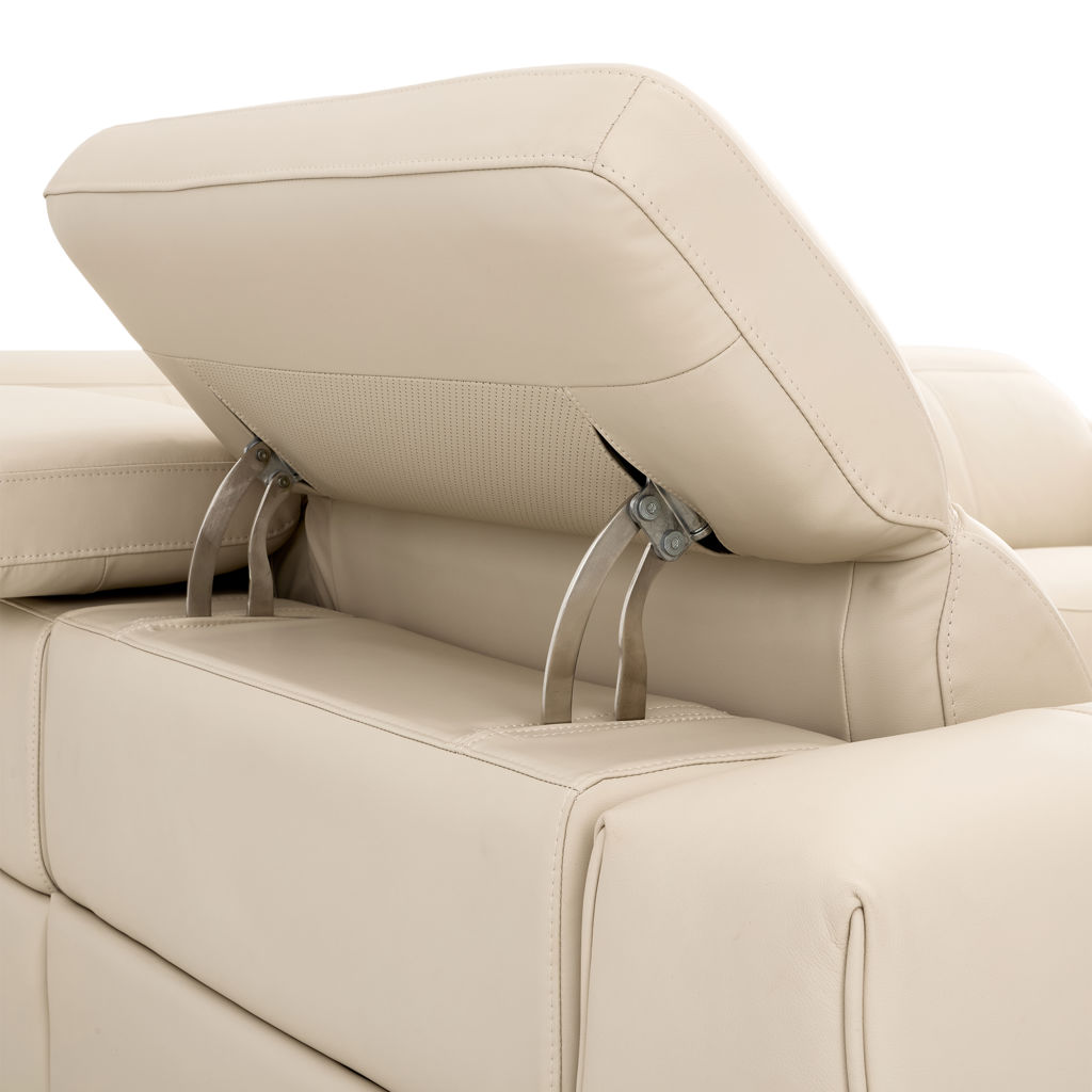 Power Recline Leather Sectional with Adjustable Headrests