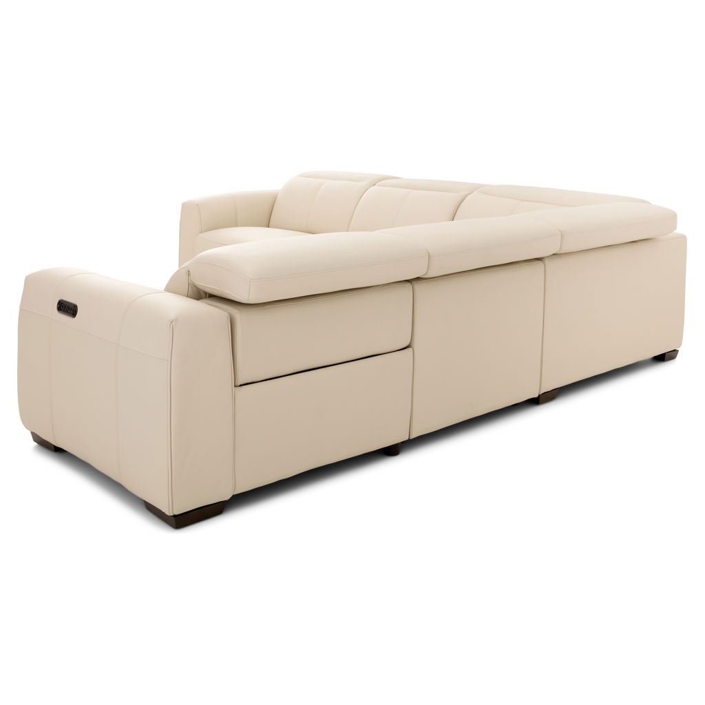Power Recline Leather Sectional with Adjustable Headrests