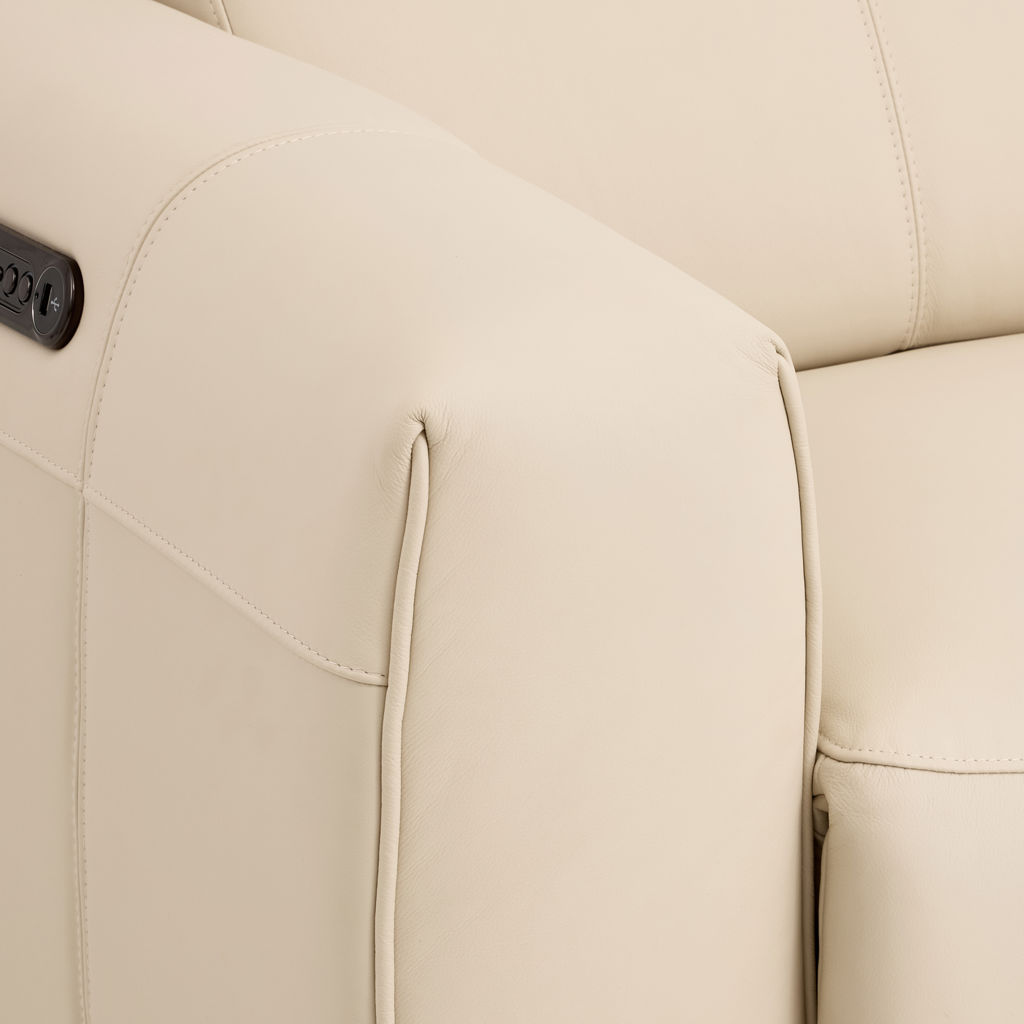 Power Recline Leather Sectional with Adjustable Headrests