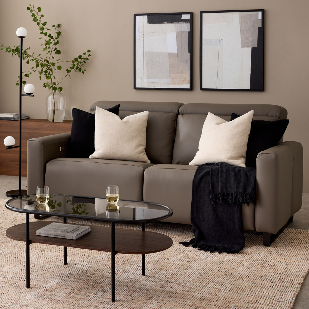 Florent Leather Power Recline Condo Sofa