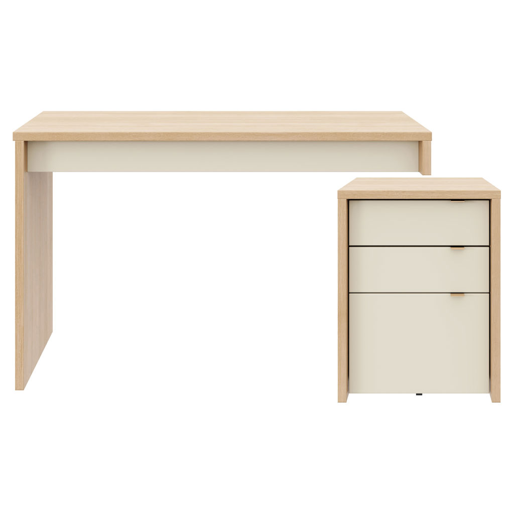 Chrono Modular Desk with 3-Drawer File Cabinet Nexera 404266 | Tanguay