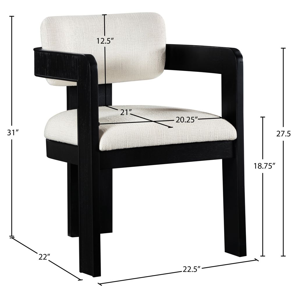 Sacha Dining Chair Meridian Furniture 11092CREAM-C | Tanguay