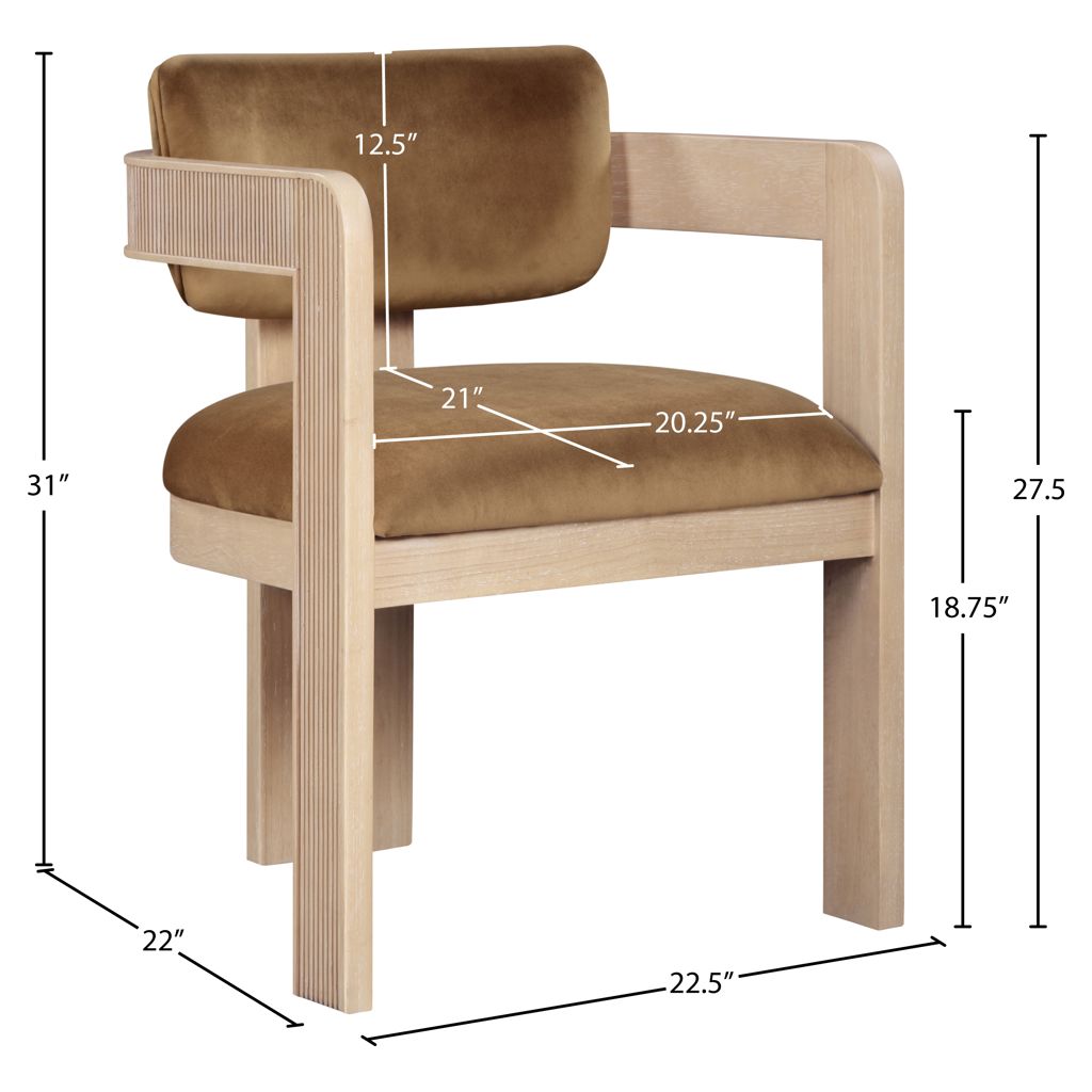 Sacha Dining Chair Meridian Furniture 11094SADDLE-C | Tanguay