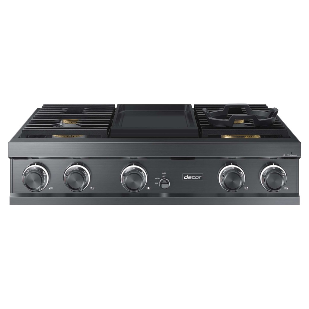 36" Gas Cooktop with Illumina™ knobs with Electric Griddle Dacor