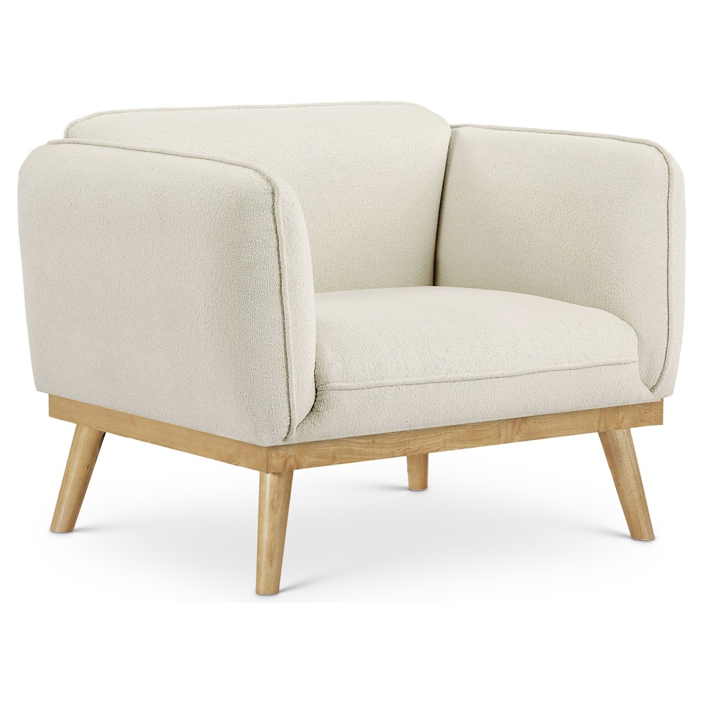 Boucle Fabric Chair Meridian Furniture 159CREAM-C | Tanguay